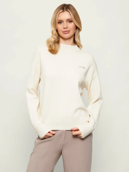 Zdjęcie produktu GUESS ACTIVE Półgolf URSULA | Regular Fit beżowy
