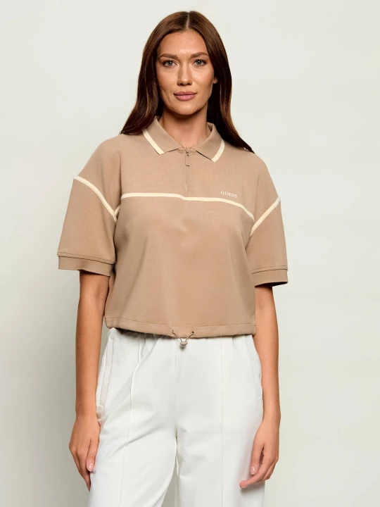 Zdjęcie produktu GUESS ACTIVE Polo JASMINE | Cropped Fit beżowy