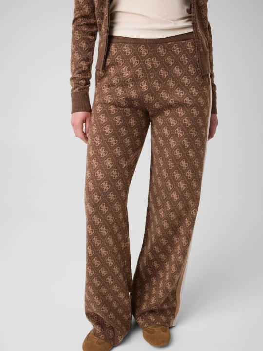 Zdjęcie produktu GUESS ACTIVE Spodnie dzianinowe Aneira | Relaxed fit | z dodatkiem wełny brązowy