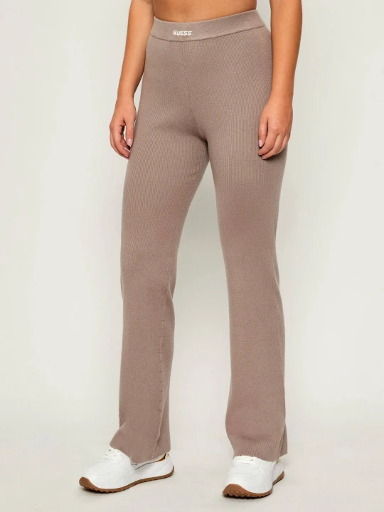 Zdjęcie produktu GUESS ACTIVE Spodnie dzianinowe FLAMINIA | flare fit | z dodatkiem wełny beżowy
