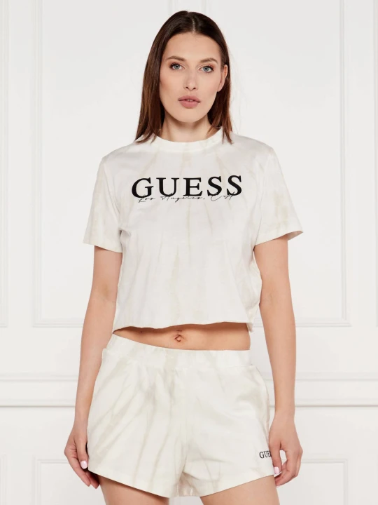 Zdjęcie produktu GUESS ACTIVE T-shirt GENZIANA | Cropped Fit beżowy