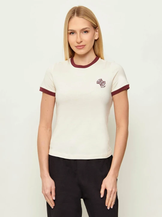 Zdjęcie produktu GUESS ACTIVE T-shirt GRETA | Slim Fit kremowy