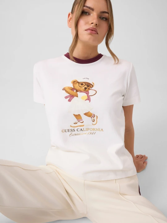Zdjęcie produktu GUESS ACTIVE T-shirt Tennis Lady | Regular Fit ecru
