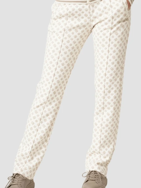 Zdjęcie produktu GUESS Beżowe spodnie damskie z monogramem, Rozmiar XS