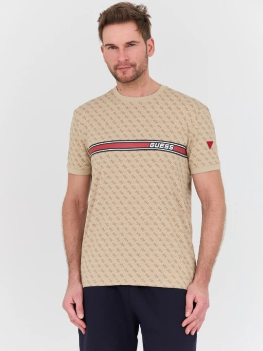 Zdjęcie produktu GUESS Beżowy męski t-shirt Jamey, Rozmiar L
