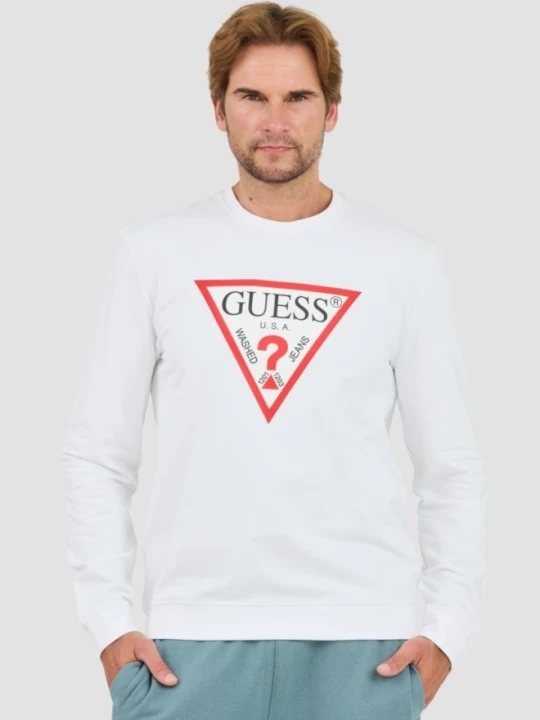 Zdjęcie produktu GUESS Biała męska bluza Audley Cn Fleece, Rozmiar L