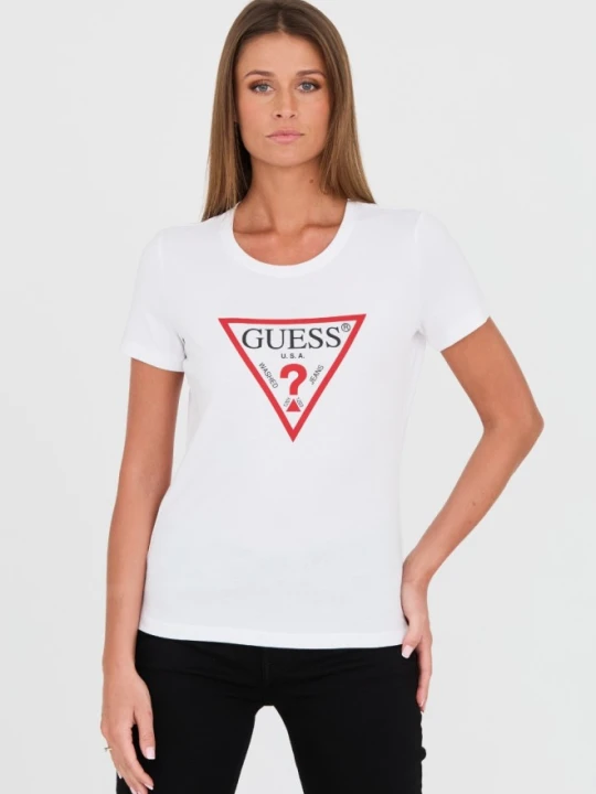 Zdjęcie produktu GUESS Biały damski t-shirt bawełniany Original Tee, Rozmiar S