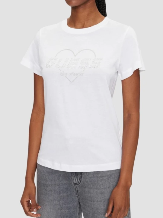 Zdjęcie produktu GUESS Biały damski t-shirt Narciso, Rozmiar M