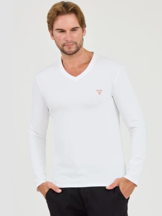 Zdjęcie produktu GUESS Biały męski longsleeve Core Tee, Rozmiar XXL