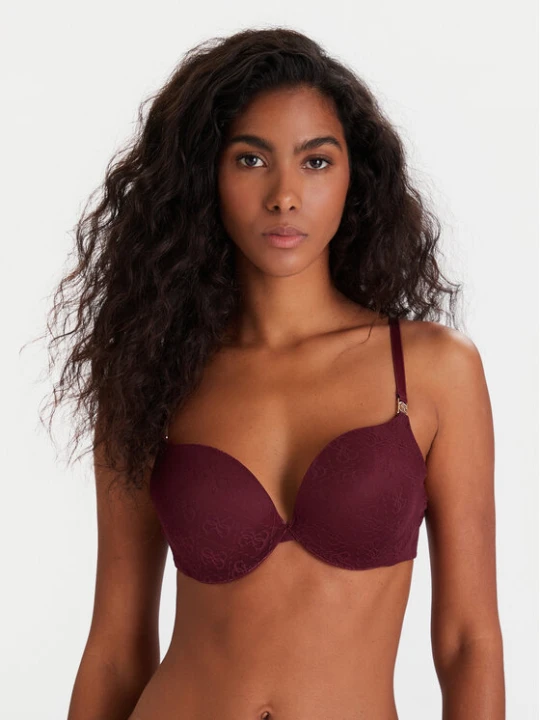 Zdjęcie produktu Guess Biustonosz push-up O5RC12 KCLB0 Bordowy