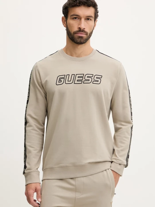 Zdjęcie produktu Guess bluza męska z bawełną ARLO beżowy