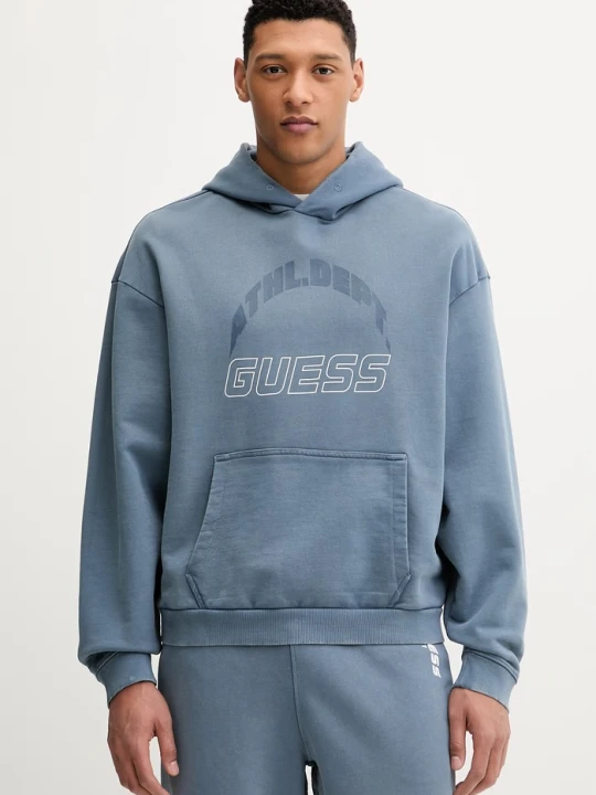 Zdjęcie produktu Guess bluza bawełniana NAWAT niebieski
