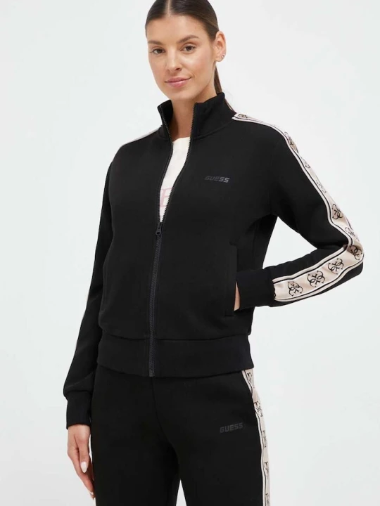 Zdjęcie produktu Guess bluza rozpinana damska z bawełną BRITNEY czarny