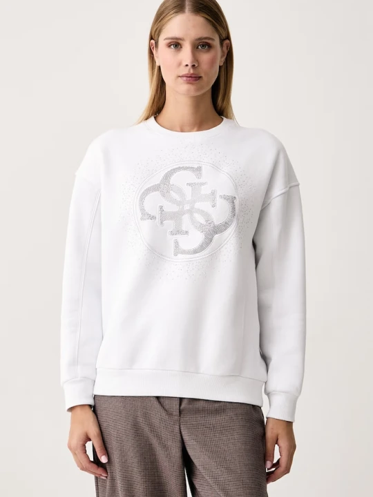Zdjęcie produktu Guess bluza damska z bawełną biały