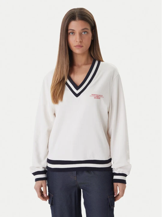 Zdjęcie produktu Guess Bluza GUESS x NORTH SAILS W6GQ11 K3480 Écru Regular Fit Kremowy