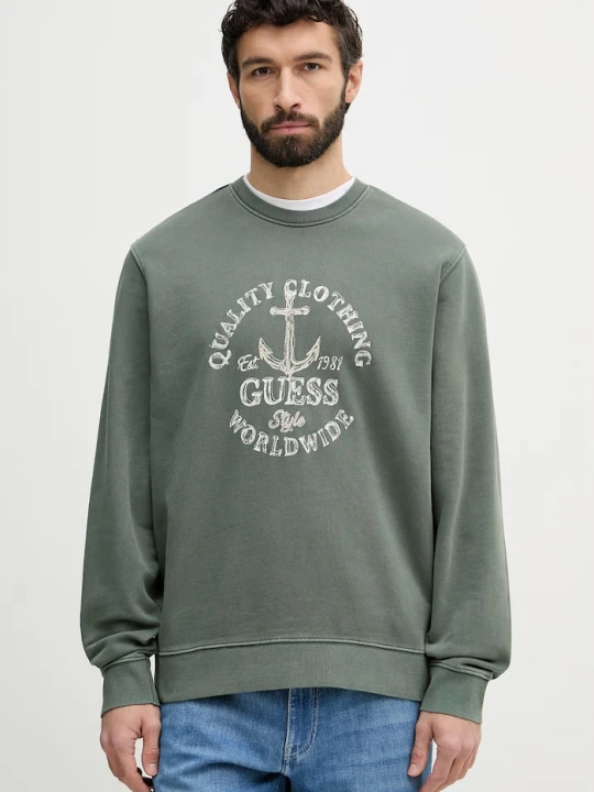 Zdjęcie produktu Guess bluza męska bawełniana zielony