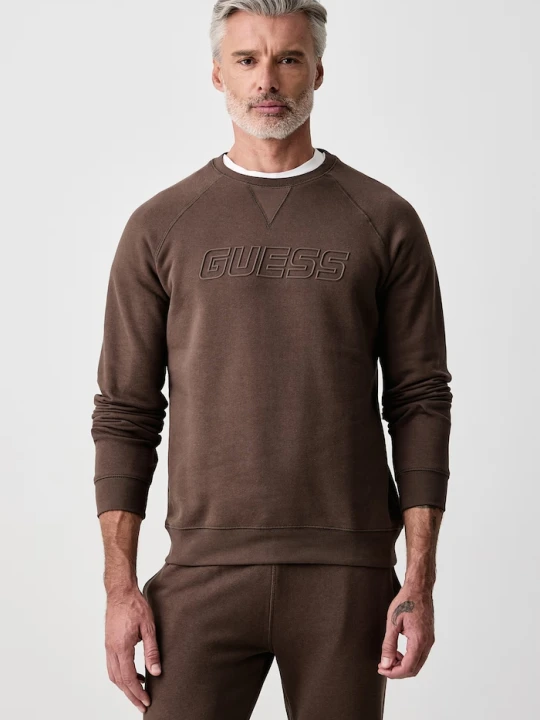 Zdjęcie produktu Guess bluza męska z bawełną brązowy