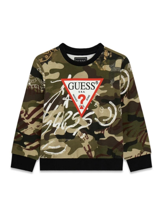 Zdjęcie produktu Guess Bluza N6BQ02 K6111 Zielony ciemny Regular Fit