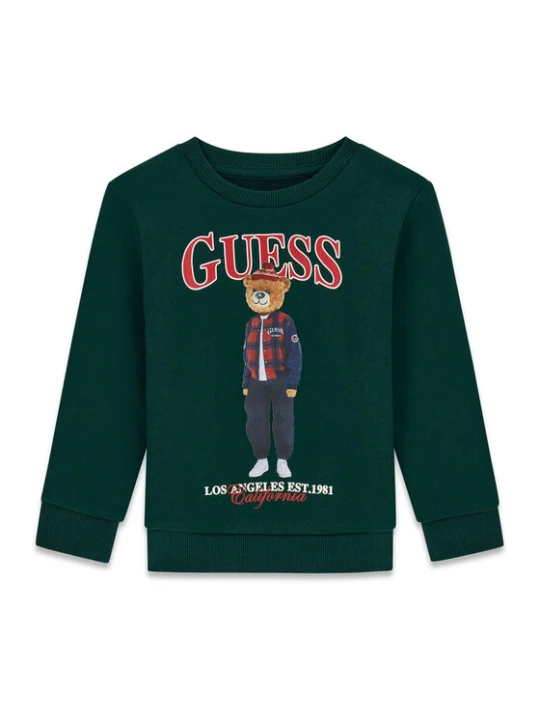 Zdjęcie produktu Guess Bluza N6BQ03 K6112 Zielony ciemny Regular Fit