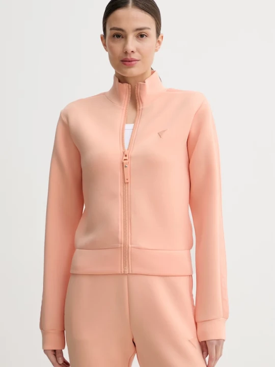 Zdjęcie produktu Guess bluza rozpinana damska z wiskozą NEW ALLIE pomarańczowy