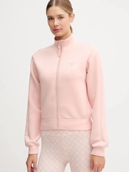 Zdjęcie produktu Guess bluza rozpinana damska z wiskozą NEW ALLIE pomarańczowy