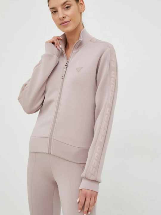 Zdjęcie produktu Guess bluza rozpinana damska z wiskozą NEW ALLIE różowy