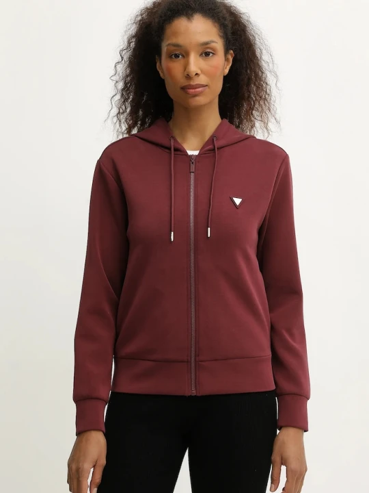 Zdjęcie produktu Guess bluza rozpinana damska OLYMPE bordowy