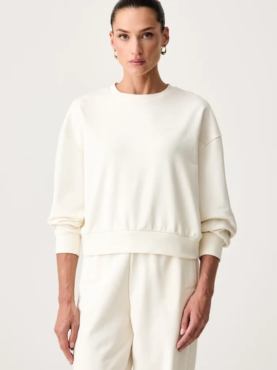Zdjęcie produktu Guess bluza oversize damska z bawełną PHOEBE beżowy