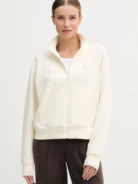 Zdjęcie produktu Guess bluza rozpinana damska z modalem OLYMPE beżowy