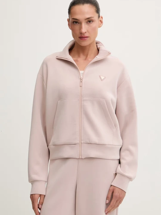 Zdjęcie produktu Guess bluza rozpinana damska z modalem OLYMPE różowy