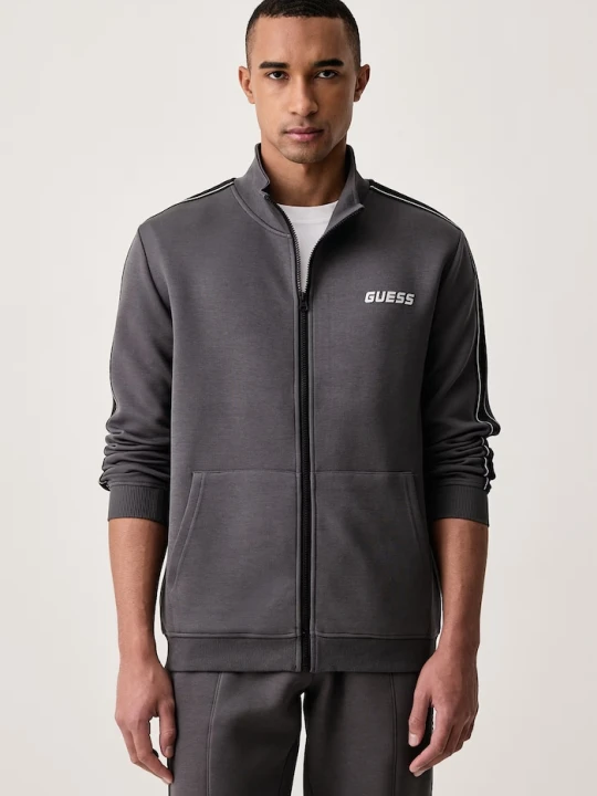 Zdjęcie produktu Guess bluza rozpinana męska z bawełną MICKEY szary