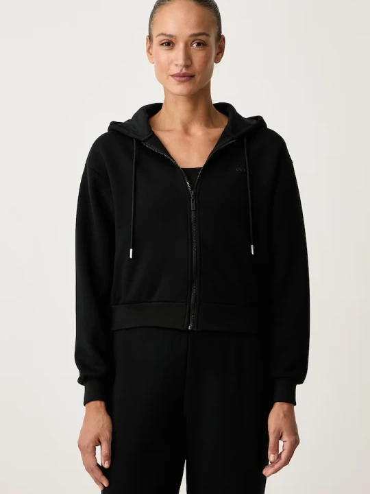 Zdjęcie produktu Guess bluza rozpinana z kapturem damska z wiskozą BRIANNA czarny