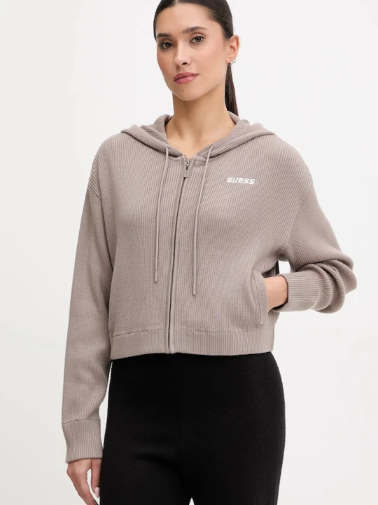 Zdjęcie produktu Guess bluza z domieszką wełny FLAMINIA beżowy