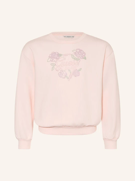 Zdjęcie produktu Guess Bluza Z Kamieniami Ozdobnymi rosa różowy