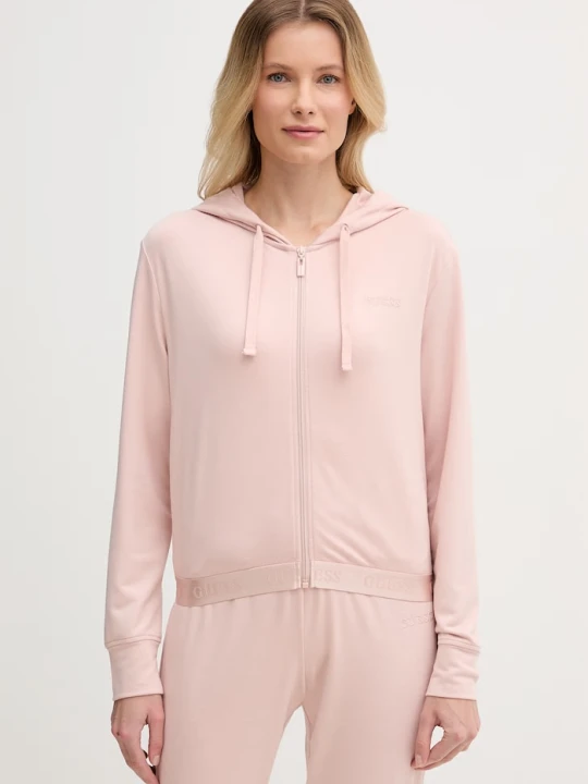 Zdjęcie produktu Guess bluza z kapturem damska JUNIE różowy
