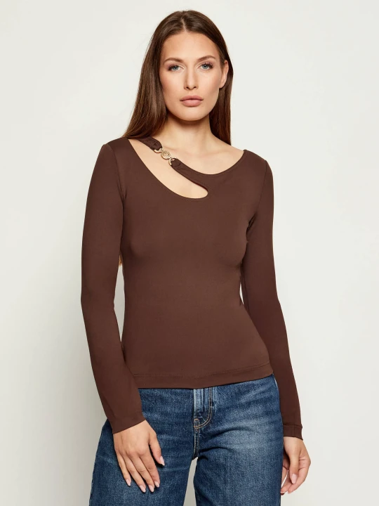 Zdjęcie produktu GUESS Bluzka ELEANOR | Slim Fit brązowy
