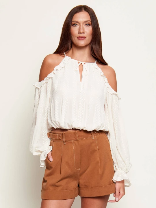 Zdjęcie produktu GUESS Bluzka EMILIA | Cropped Fit ecru