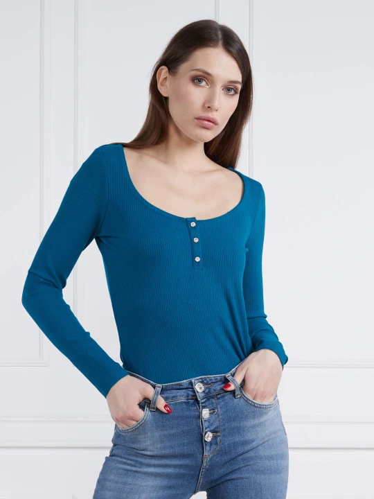 Zdjęcie produktu GUESS Bluzka KARLEE JEWEL | Slim Fit niebieski