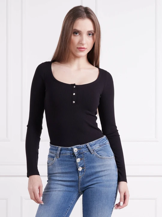 Zdjęcie produktu GUESS Bluzka KARLEE JEWEL | Slim Fit czarny