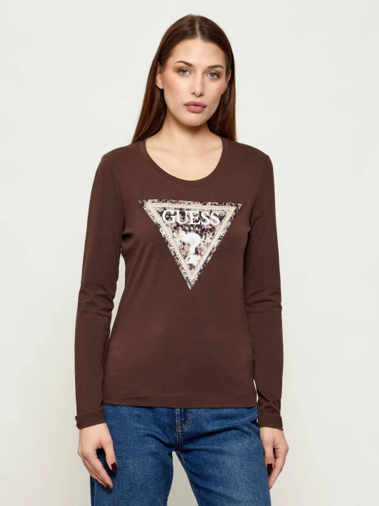 Zdjęcie produktu GUESS Bluzka LEO | Slim Fit brązowy