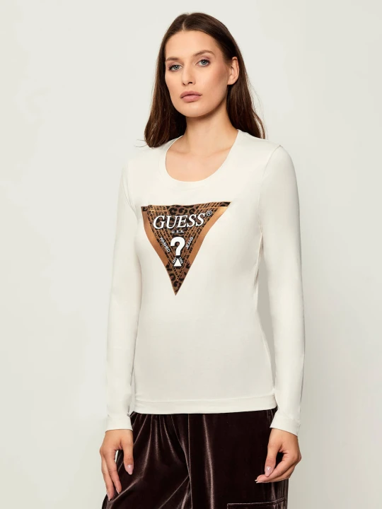 Zdjęcie produktu GUESS Bluzka Leo | Slim Fit ecru