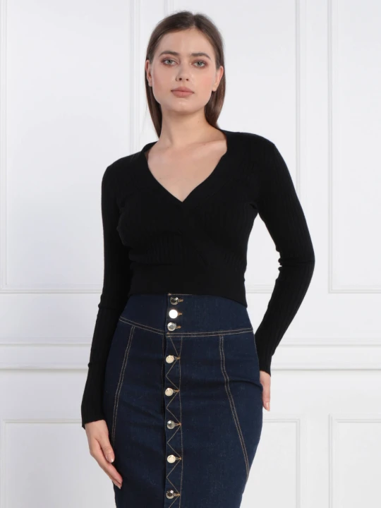 Zdjęcie produktu GUESS Bluzka LS VN LUCIE | Regular Fit czarny