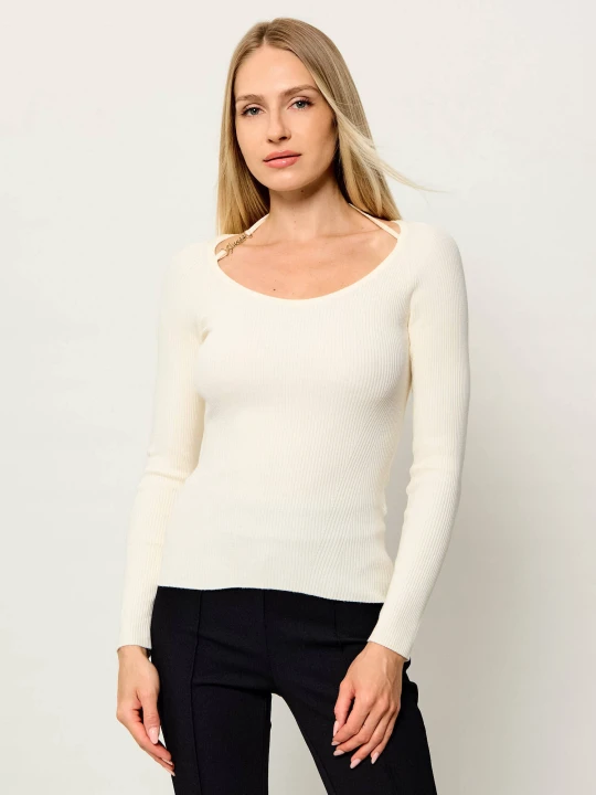 Zdjęcie produktu GUESS Bluzka Meghan | Slim Fit kremowy