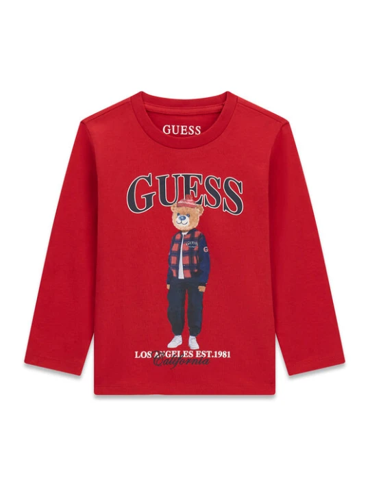Zdjęcie produktu Guess Bluzka N6BI04 K5854 Czerwony ciemny Regular Fit