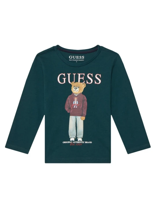 Zdjęcie produktu Guess Bluzka N6YI06 K3794 Zielony ciemny Regular Fit