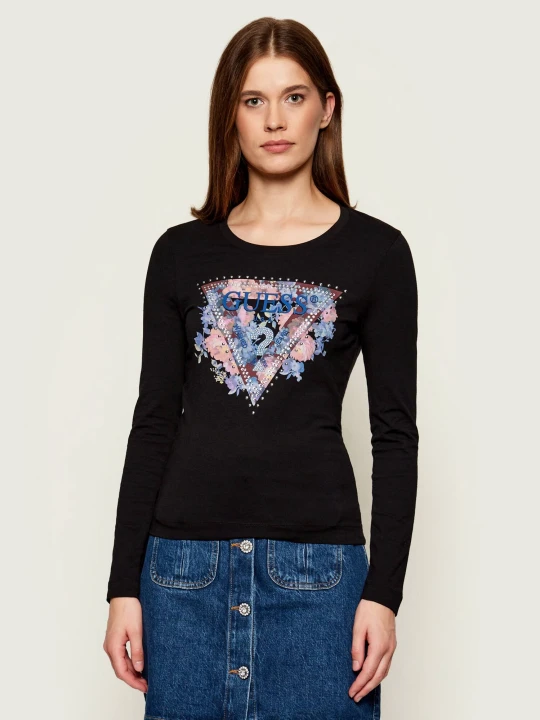Zdjęcie produktu GUESS Bluzka PEONY | Slim Fit czarny