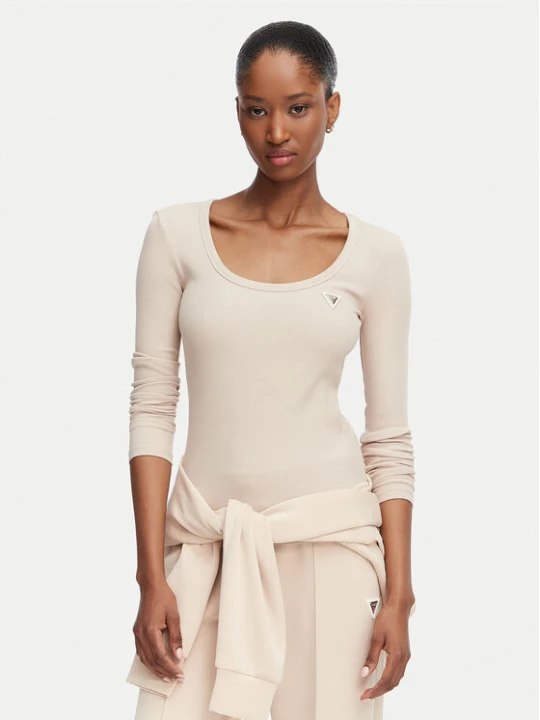 Zdjęcie produktu Guess Bluzka V4BP07 K8RT2 Beżowy Slim Fit
