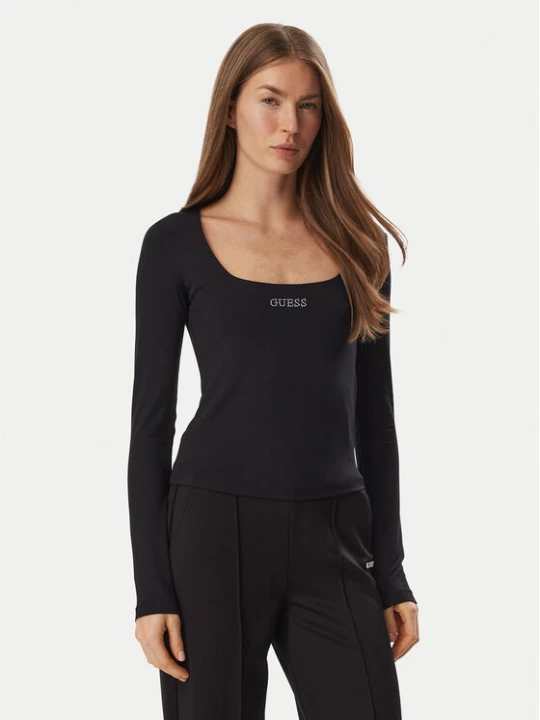 Zdjęcie produktu Guess Bluzka V6BP05 K6318 Czarny Slim Fit