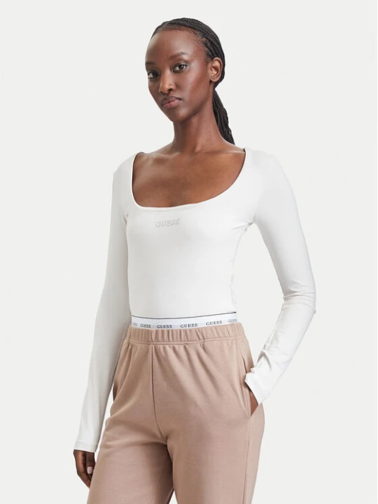 Zdjęcie produktu Guess Bluzka V6BP05 K6318 Kremowy Regular Fit