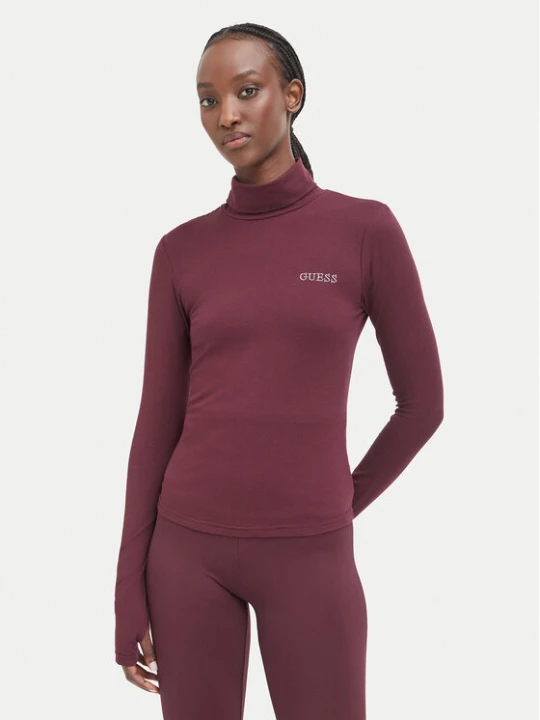 Zdjęcie produktu Guess Bluzka V6BP11 K6907 Bordowy Slim Fit